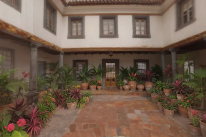 Courtyard with Lush Plantings