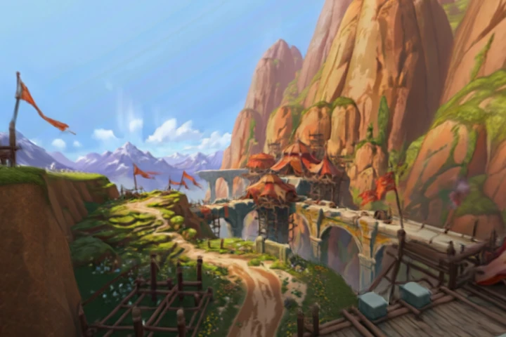 Mountain settlement under construction