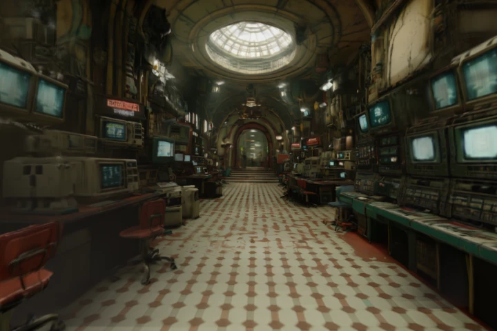 Retrofuturistic Computer Operations Room