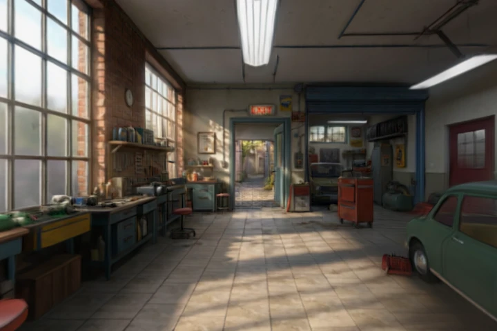 Nostalgic Auto Repair Garage