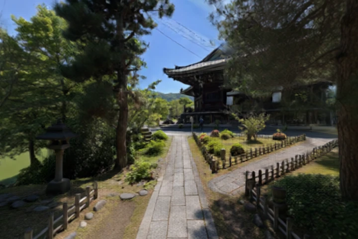 Japanese Temple Path with Greenery