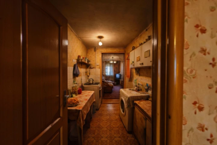 Rustic Apartment Kitchen and Living
