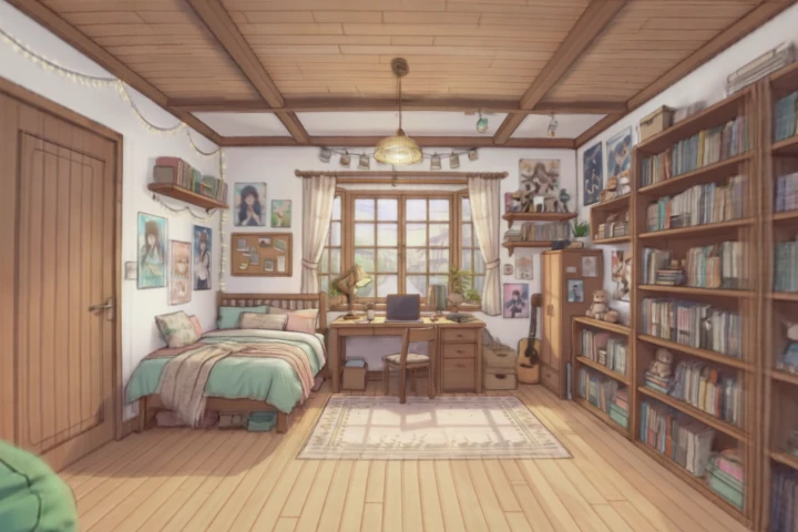 Cozy Anime-Themed Study Bedroom