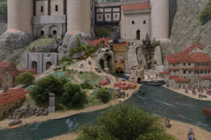 Medieval River Settlement Panorama