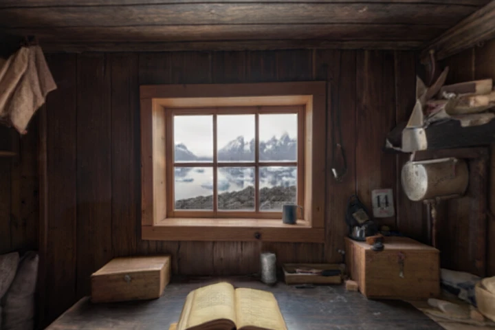 Rustic wooden cabin interior