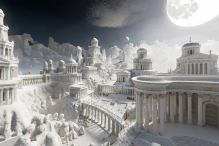 White Grecian City Landscape