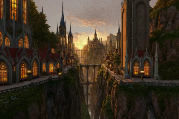Fantasy Kingdom on Mountainous Cliffs