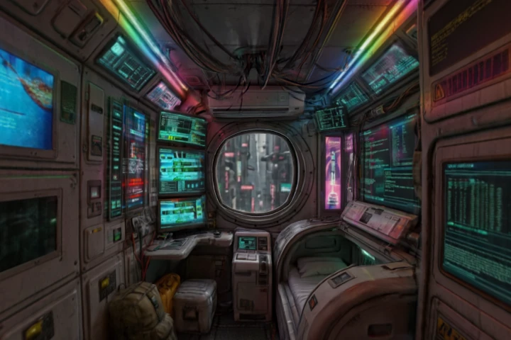 Cyberpunk Capsule Apartment