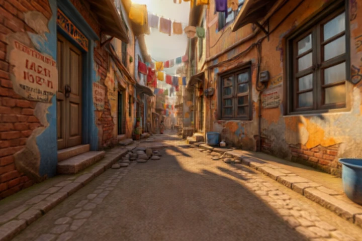 Colorful Indian Alleyway at Sunset