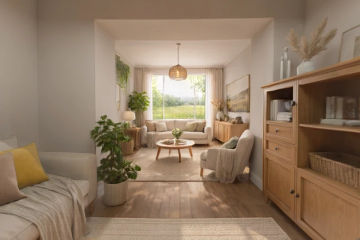 Serene Living Room Countryside View