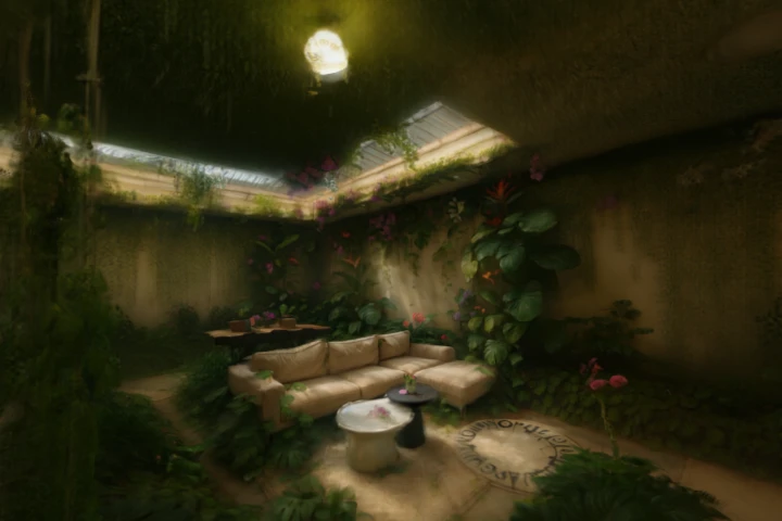 Lush Tropical Indoor Garden