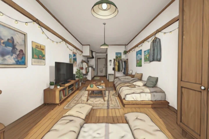 Cozy apartment with warm decor